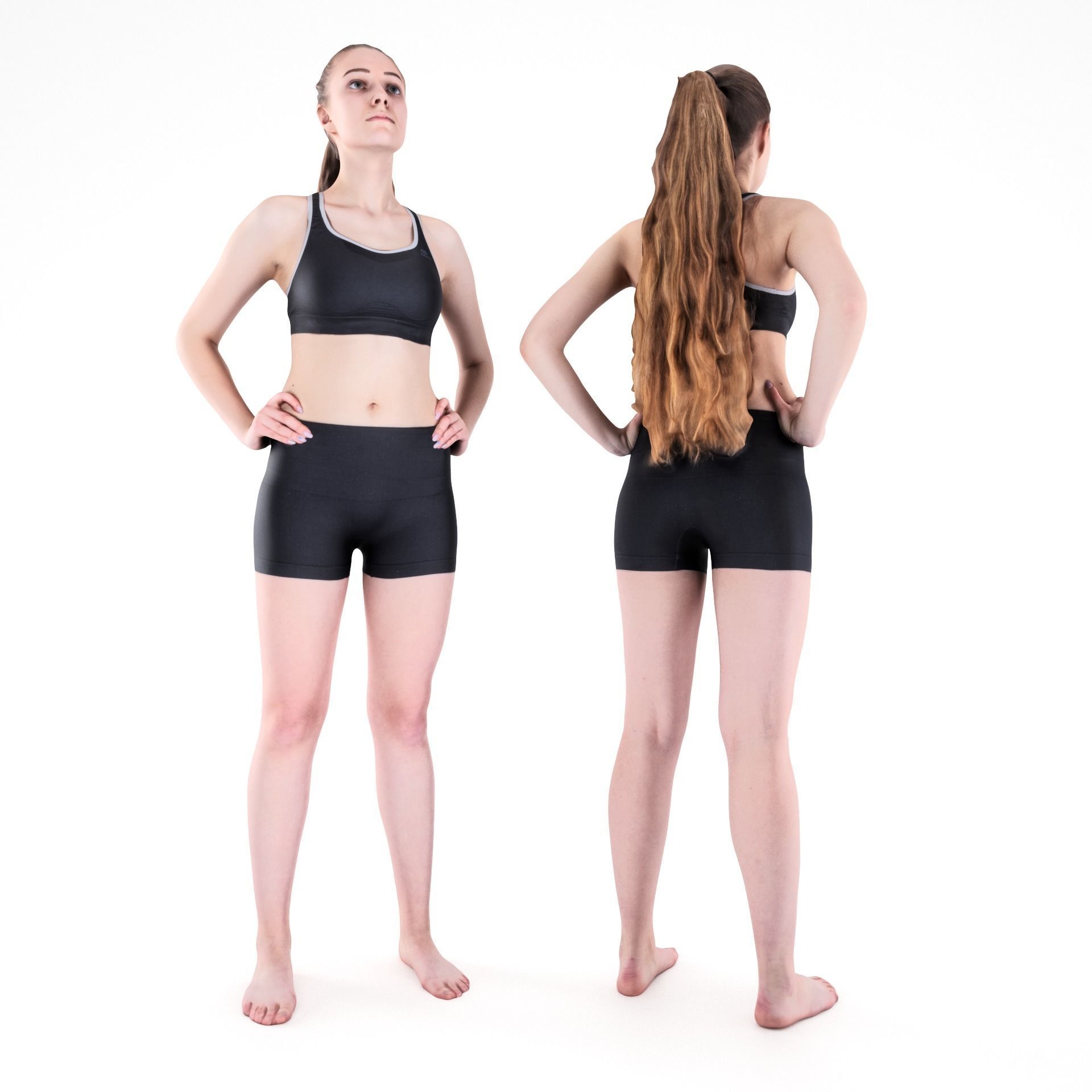 Female sport 79 Low-poly 3D model_11