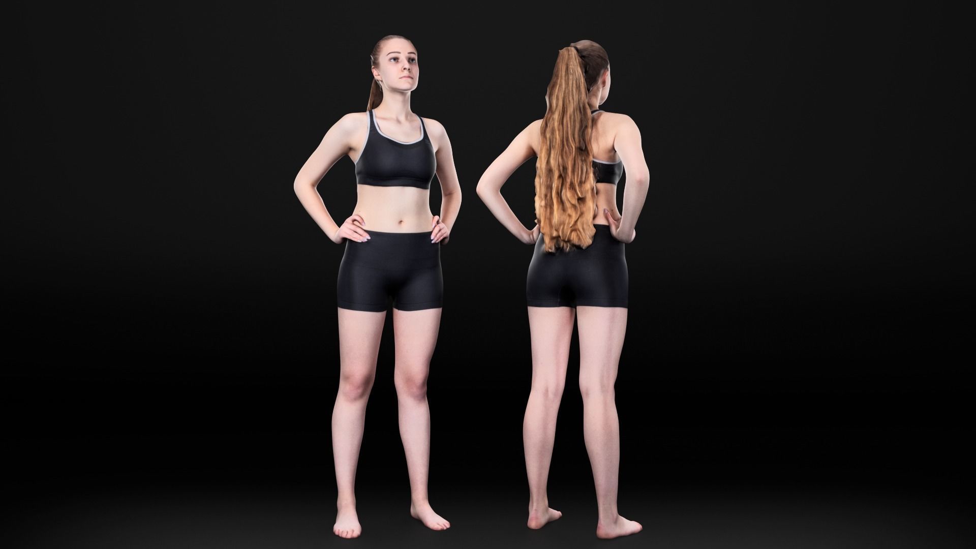 Female sport 79 Low-poly 3D model_5