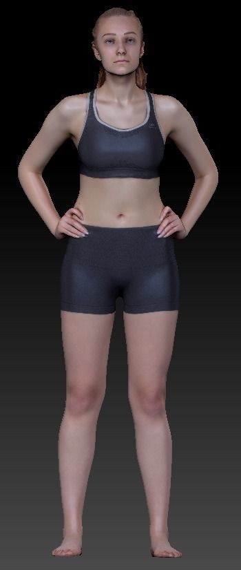 Female sport 79 Low-poly 3D model_1