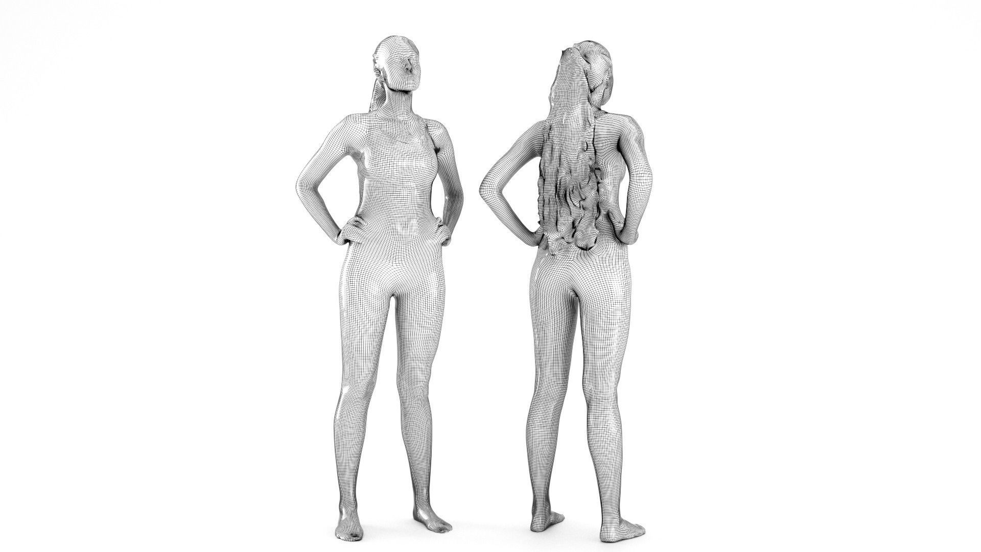 Female sport 79 Low-poly 3D model_7