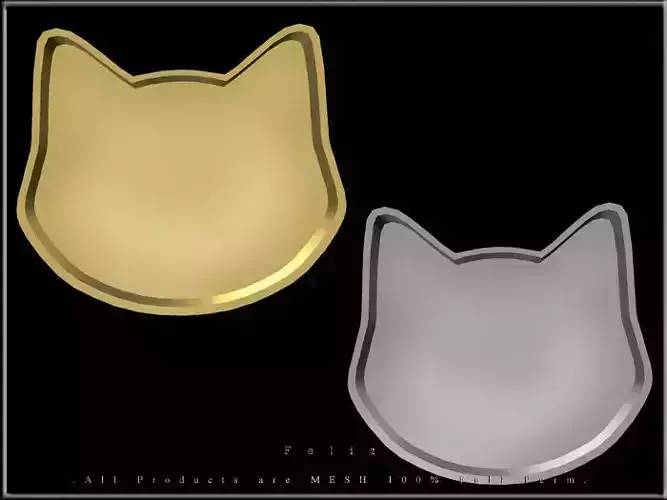 Cat Face Tray Low-poly 3D model