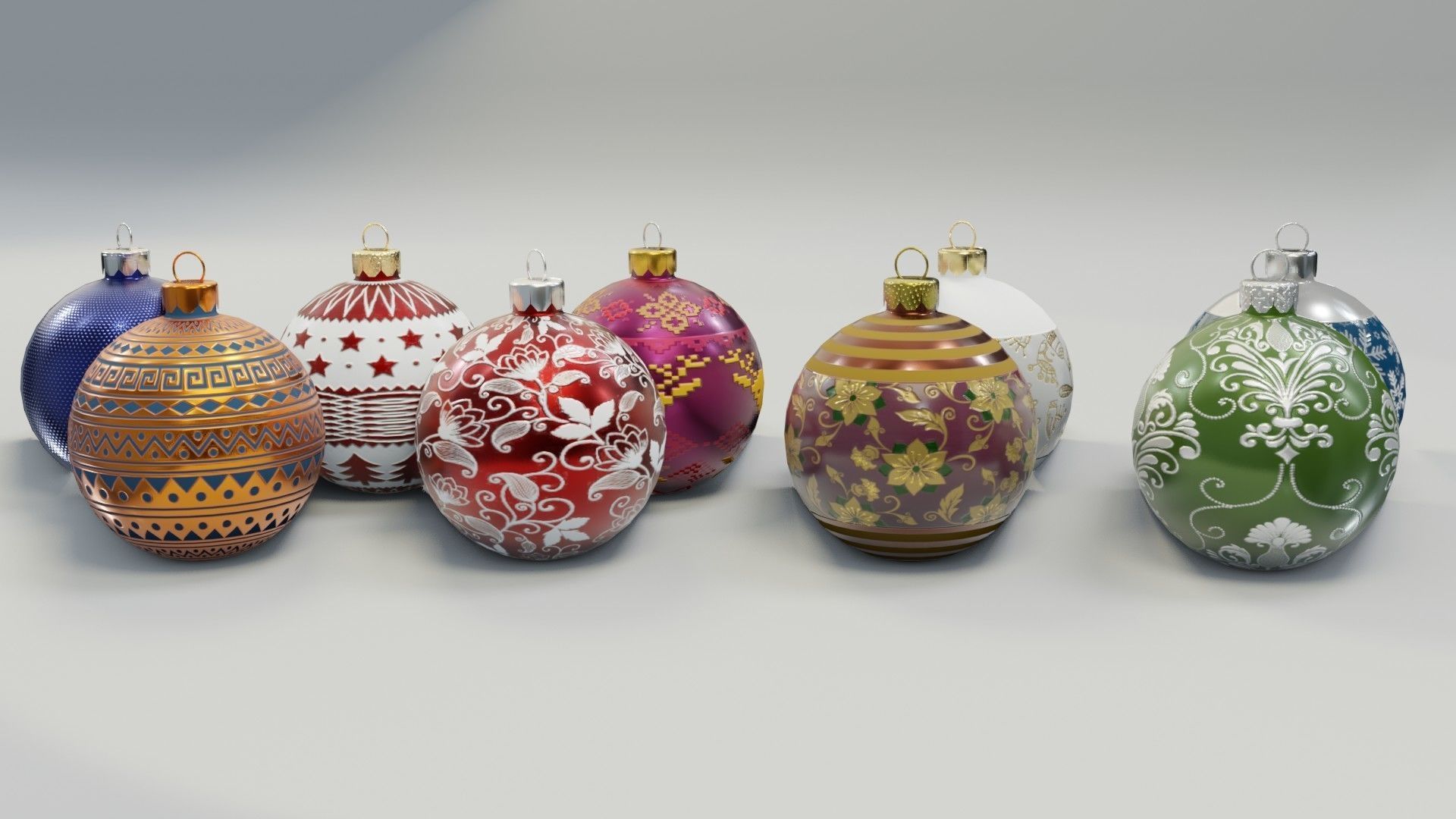 Christmas Baubles - 3D Low-poly 3D model_20