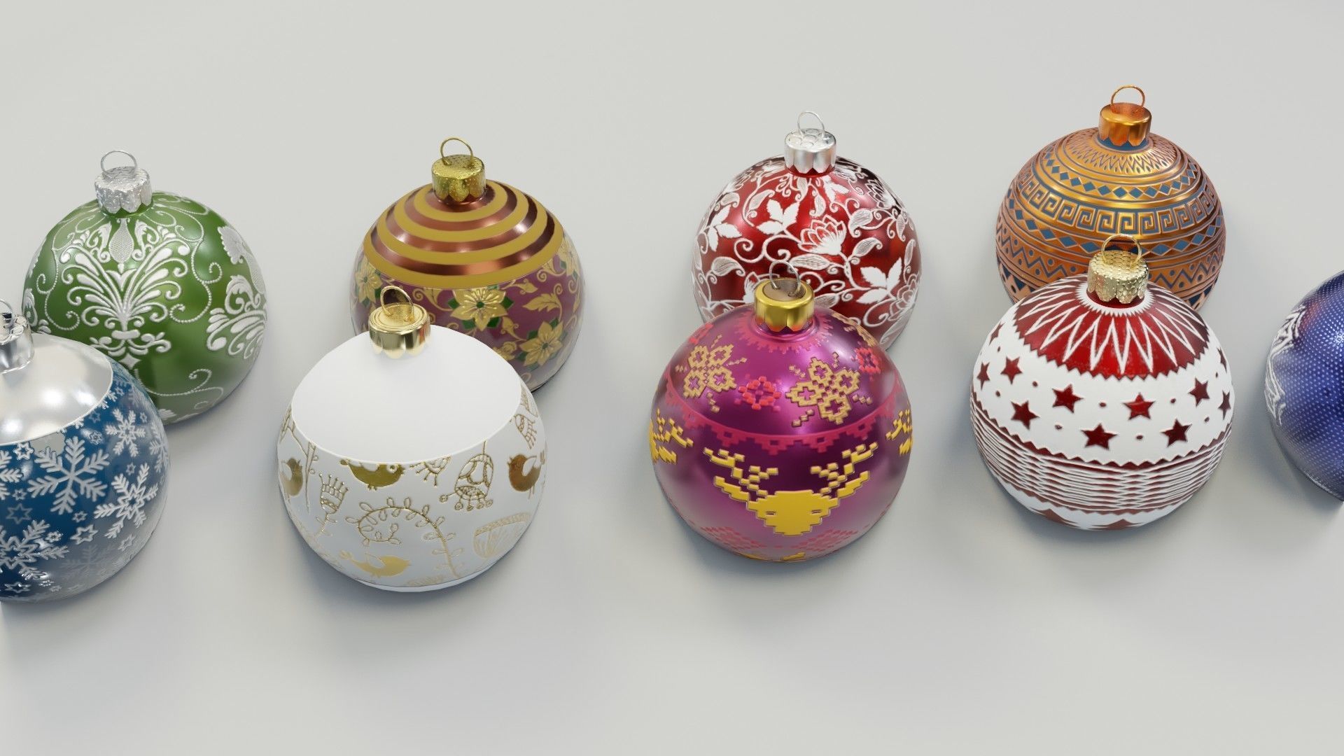 Christmas Baubles - 3D Low-poly 3D model_17