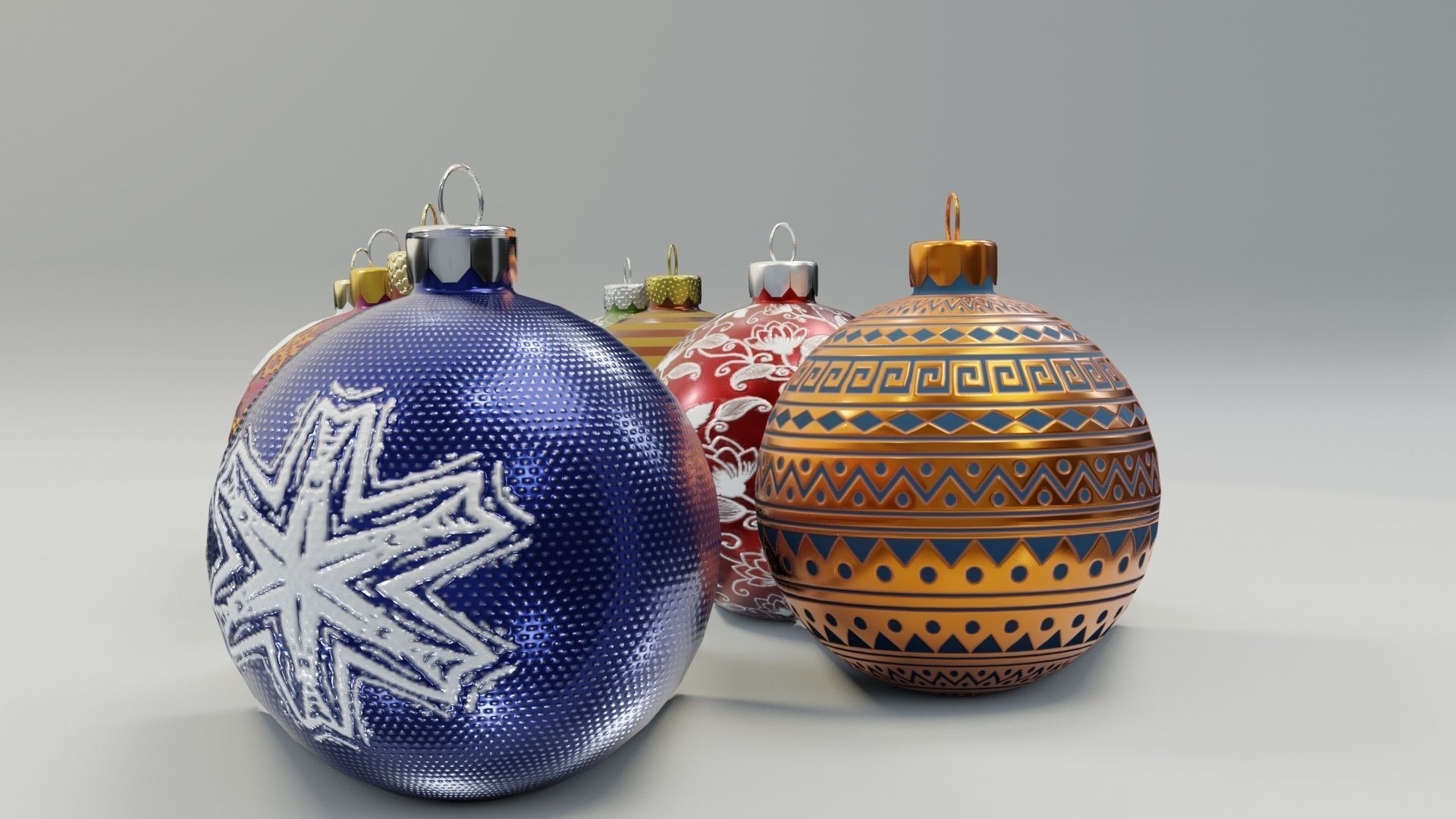 Christmas Baubles - 3D Low-poly 3D model_15