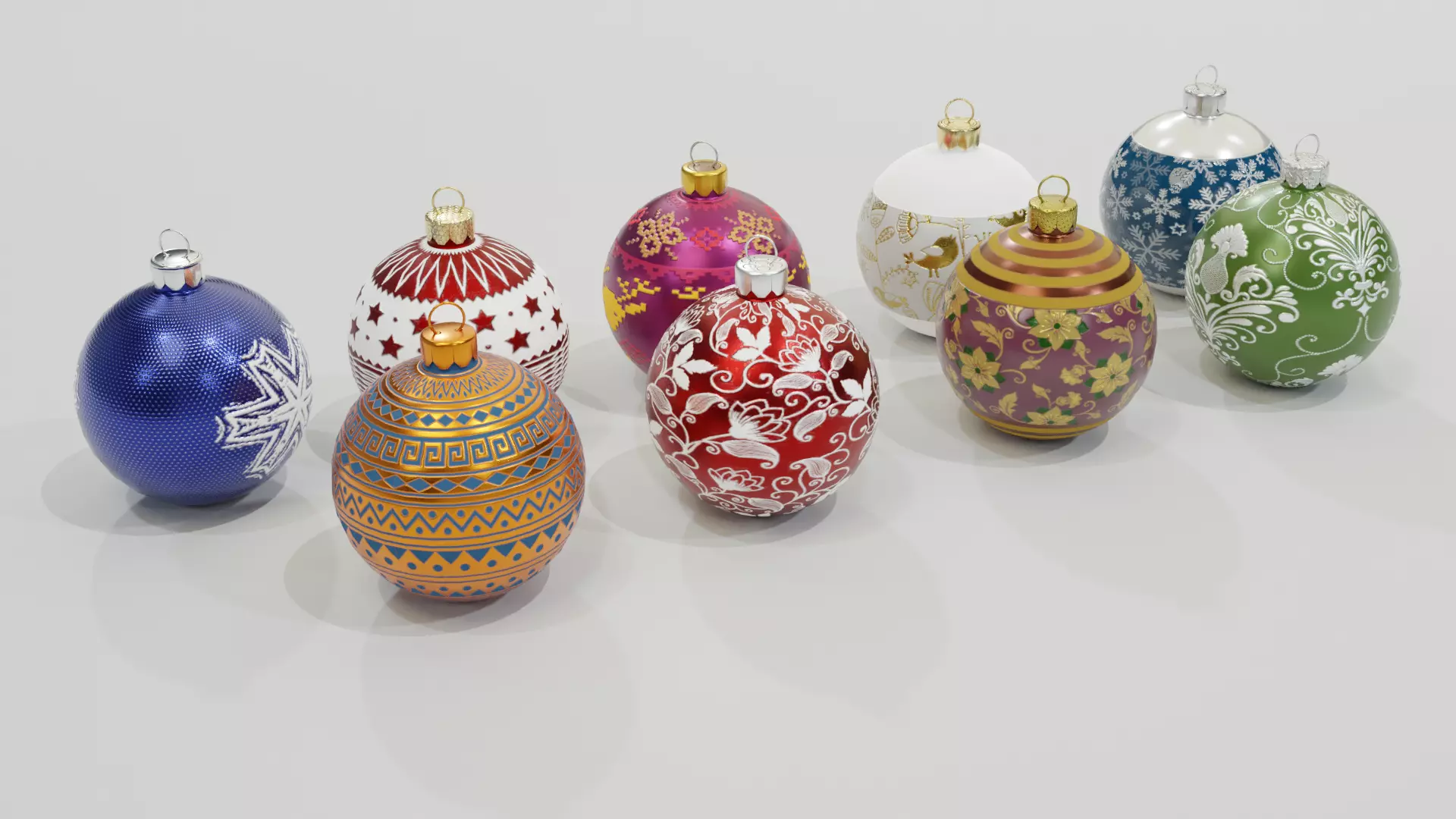 Christmas Baubles - 3D Low-poly 3D model_0