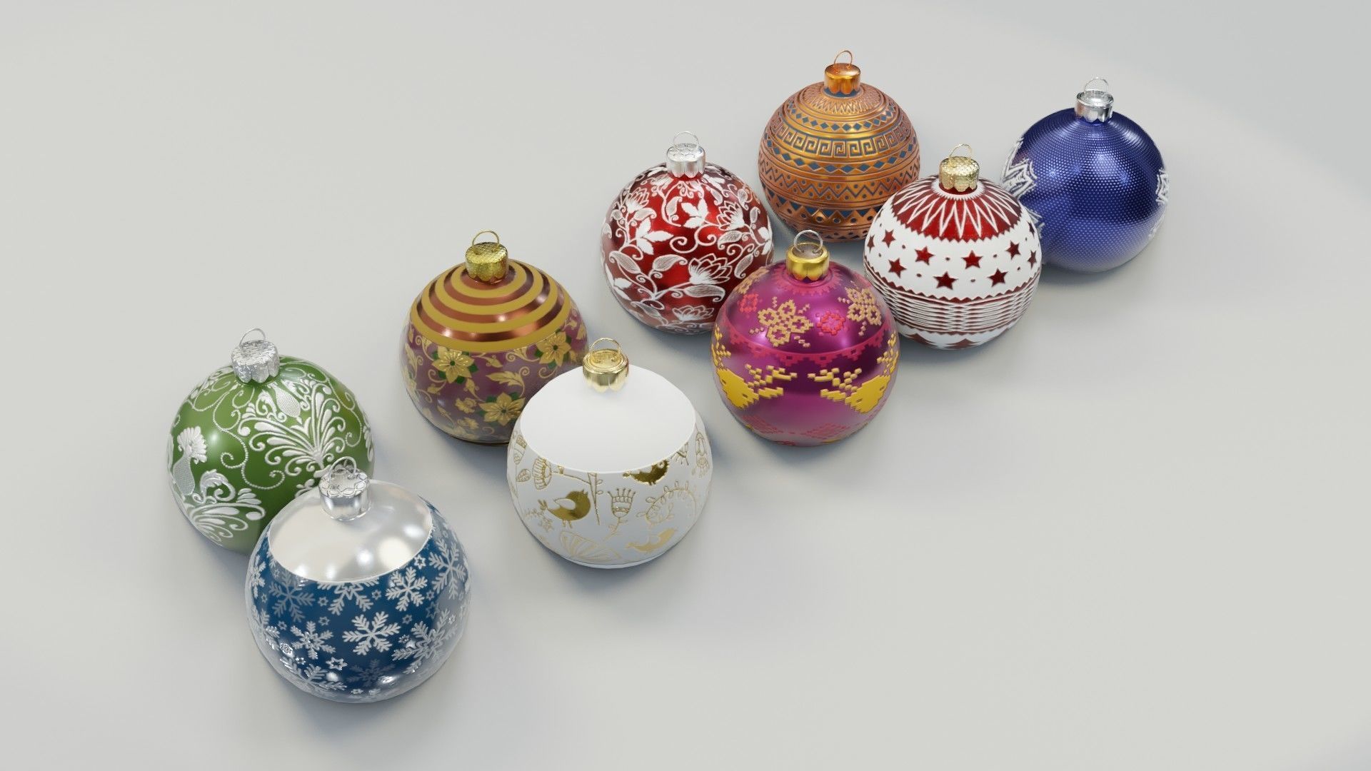 Christmas Baubles - 3D Low-poly 3D model_18