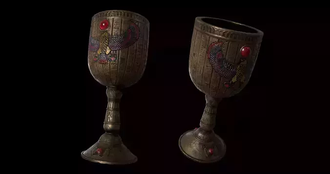 Egyptian Goblet - Game Ready PBR Low-poly 3D model