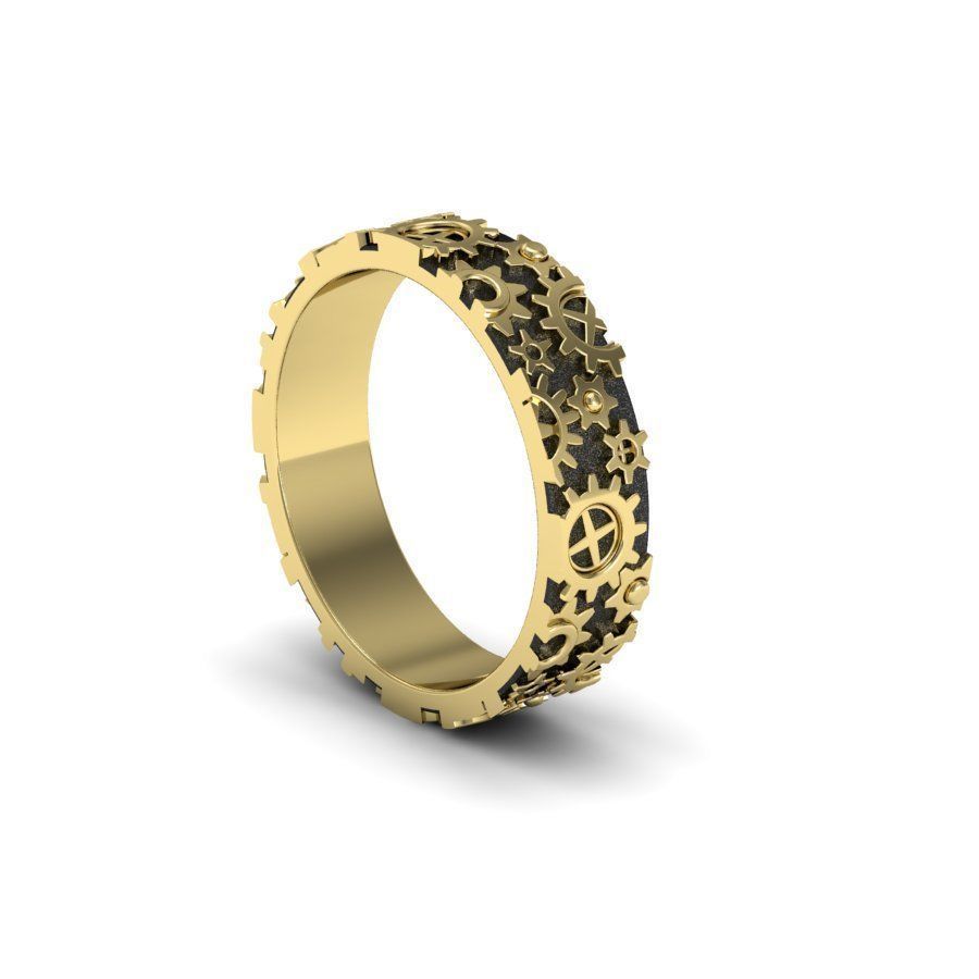 Clockwork ring 3D print model_1