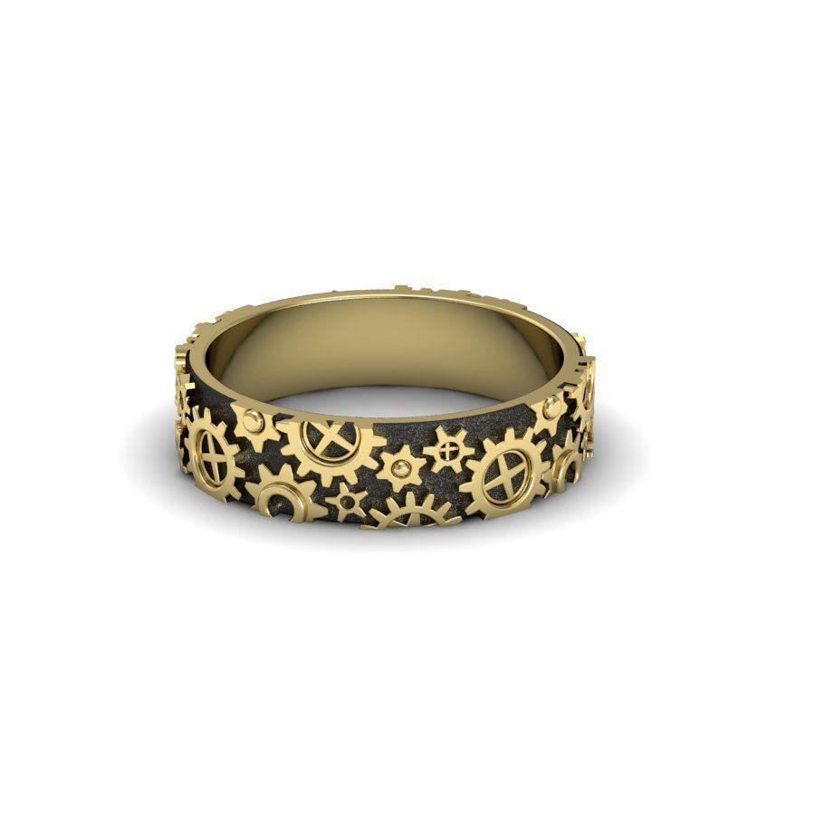 Clockwork ring 3D print model_3