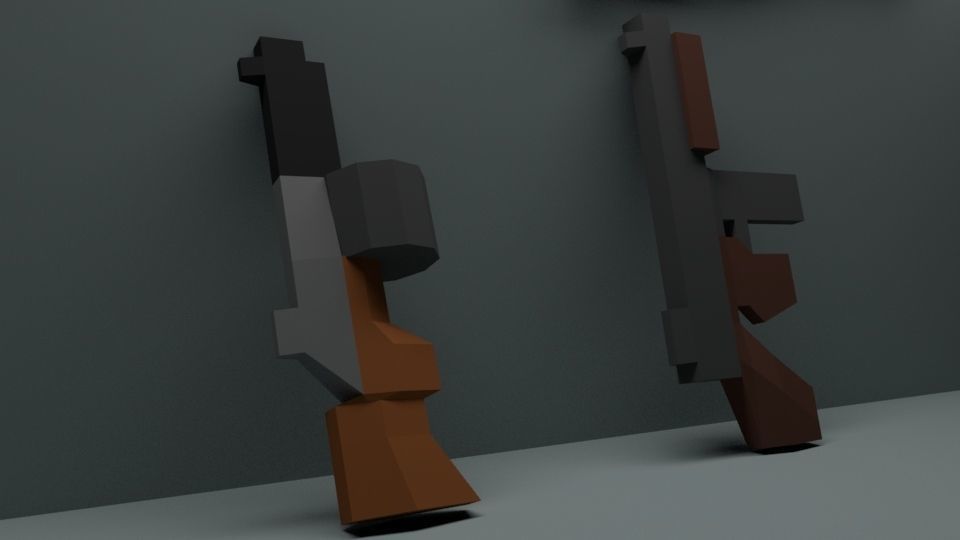 Low poly weapon pack Low-poly 3D model_4