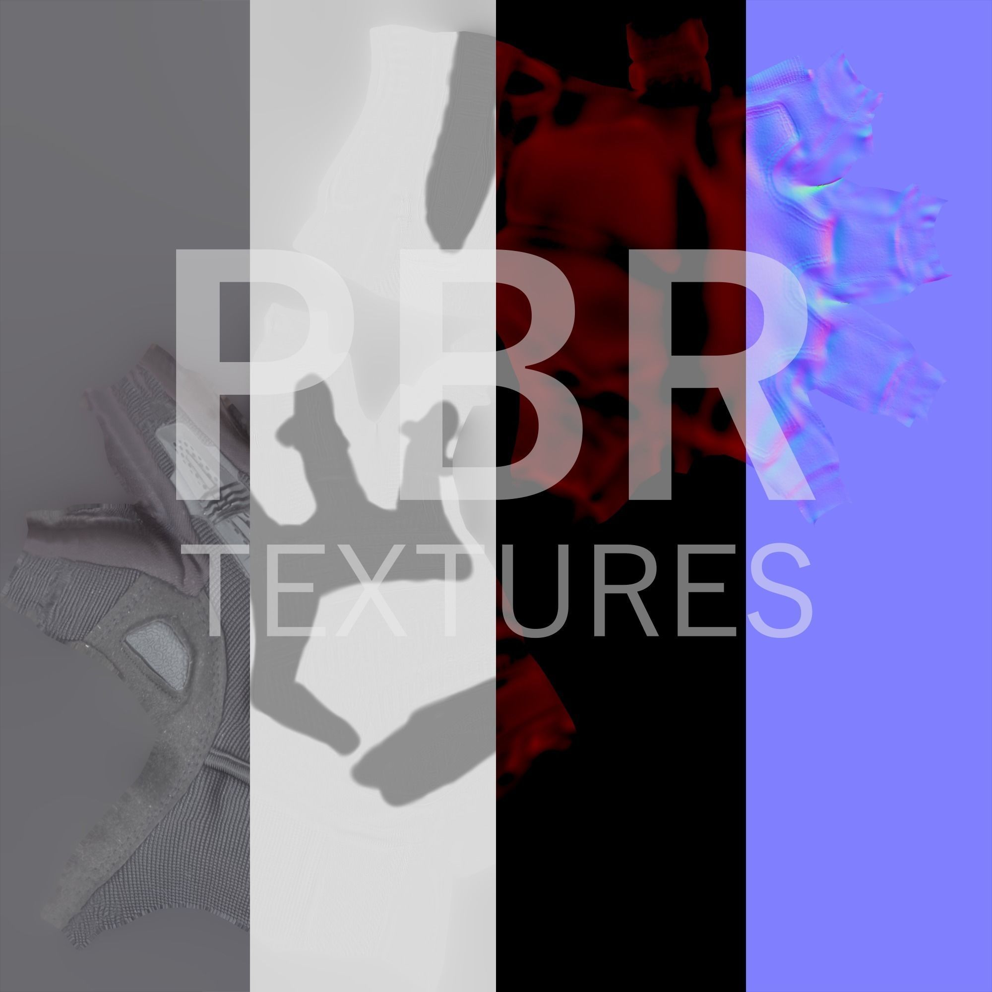 Military gloves half-finger of color black 17 Low-poly 3D model_7