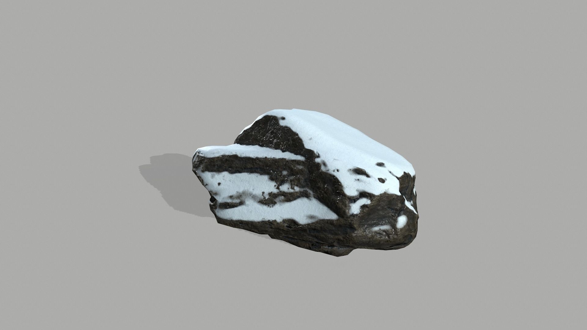 Rock set mountain with snow Low-poly 3D model_19