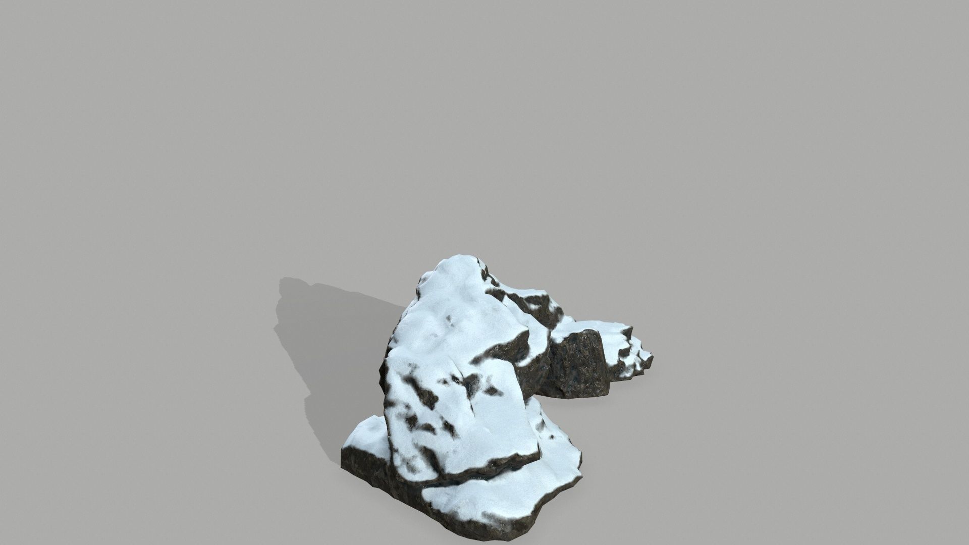 Rock set mountain with snow Low-poly 3D model_13