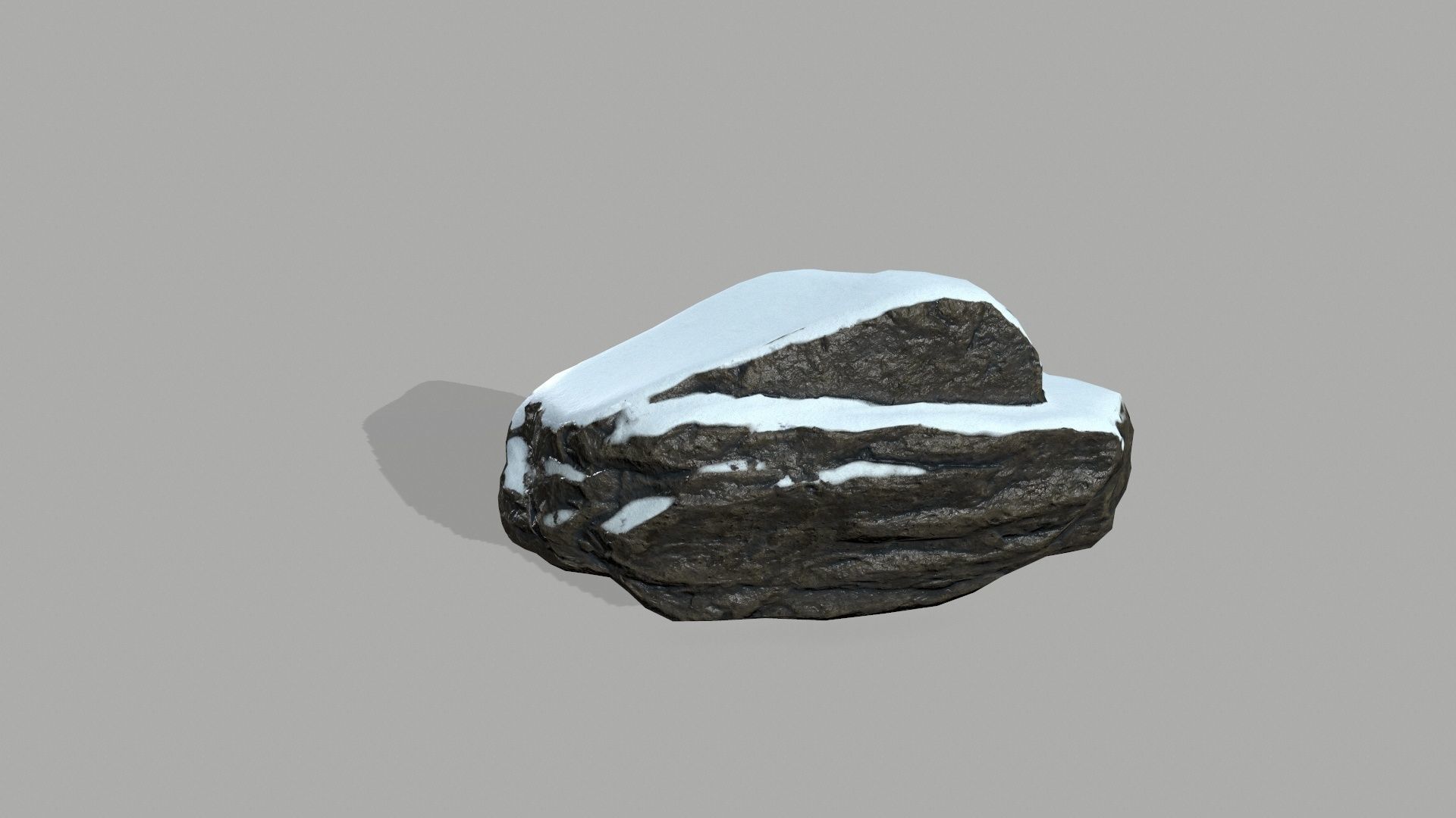 Rock set mountain with snow Low-poly 3D model_24