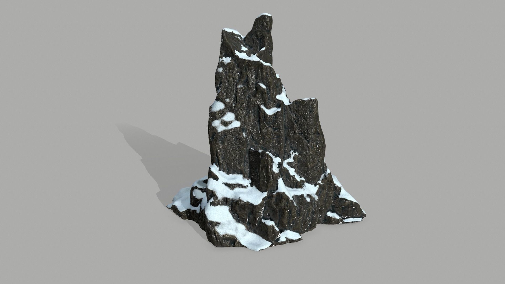 Rock set mountain with snow Low-poly 3D model_7