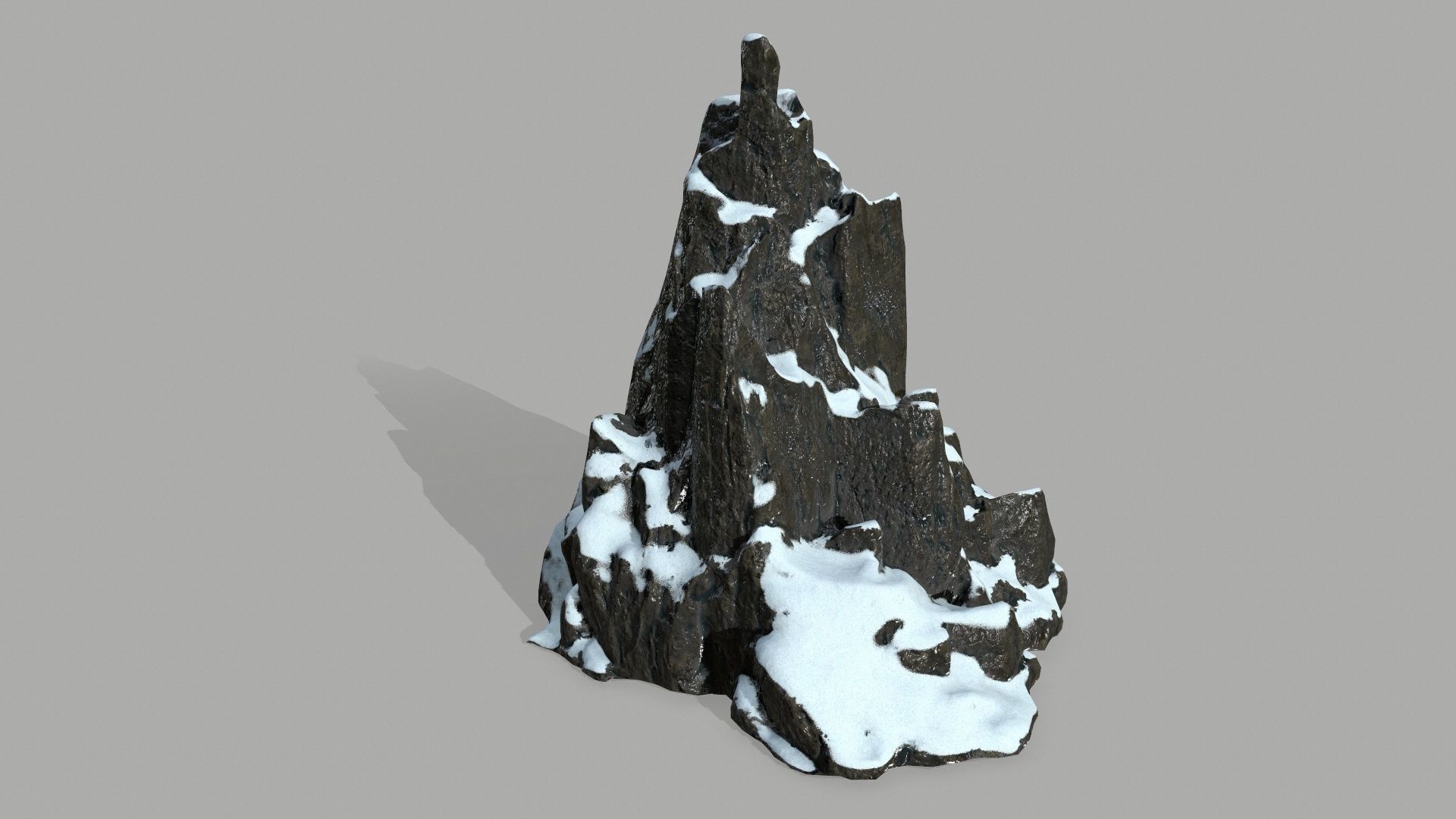 Rock set mountain with snow Low-poly 3D model_5