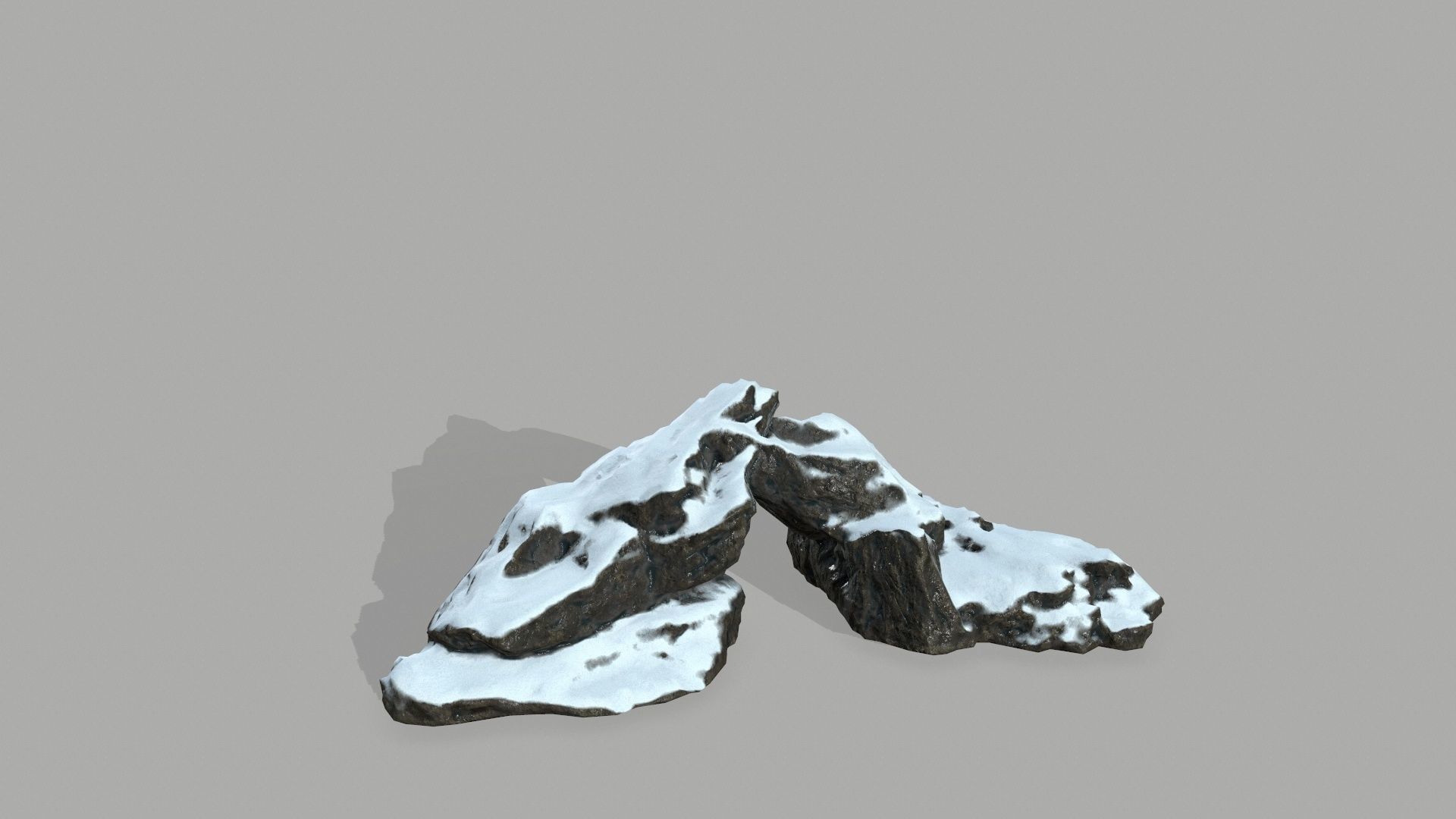 Rock set mountain with snow Low-poly 3D model_12