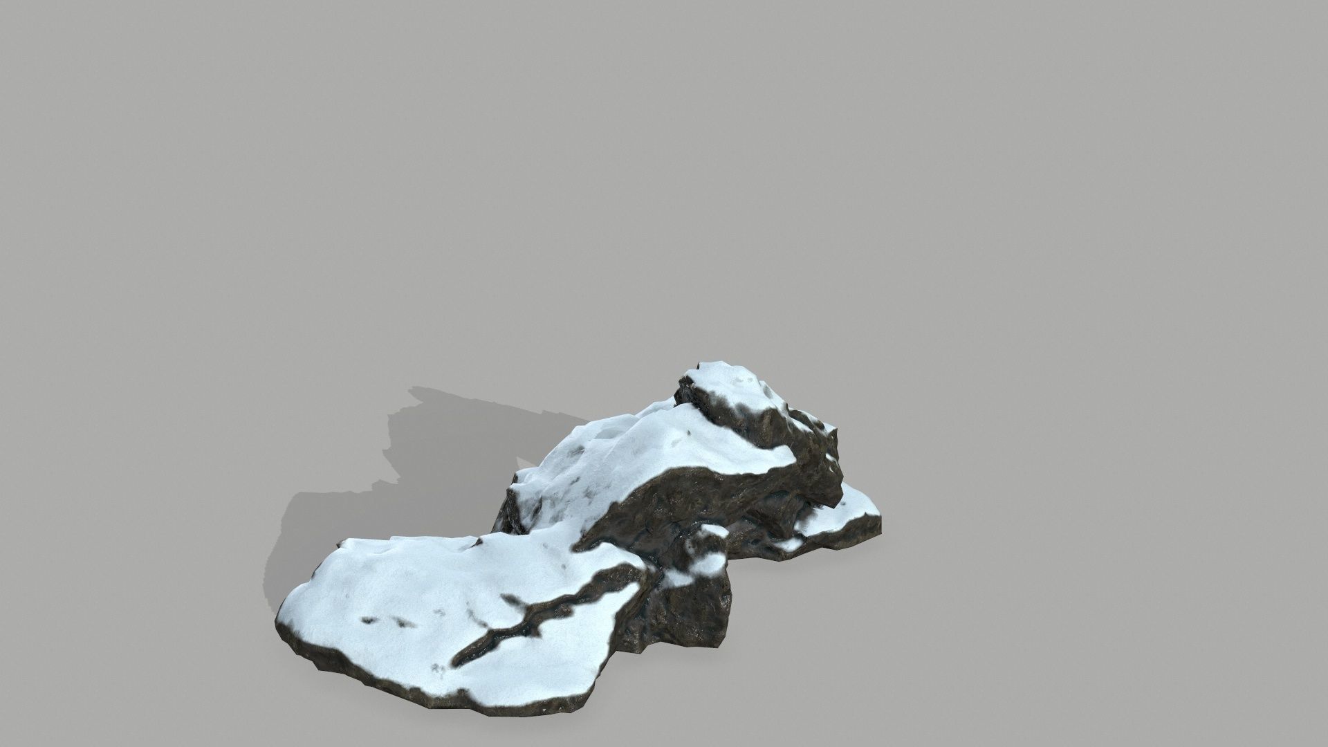 Rock set mountain with snow Low-poly 3D model_16