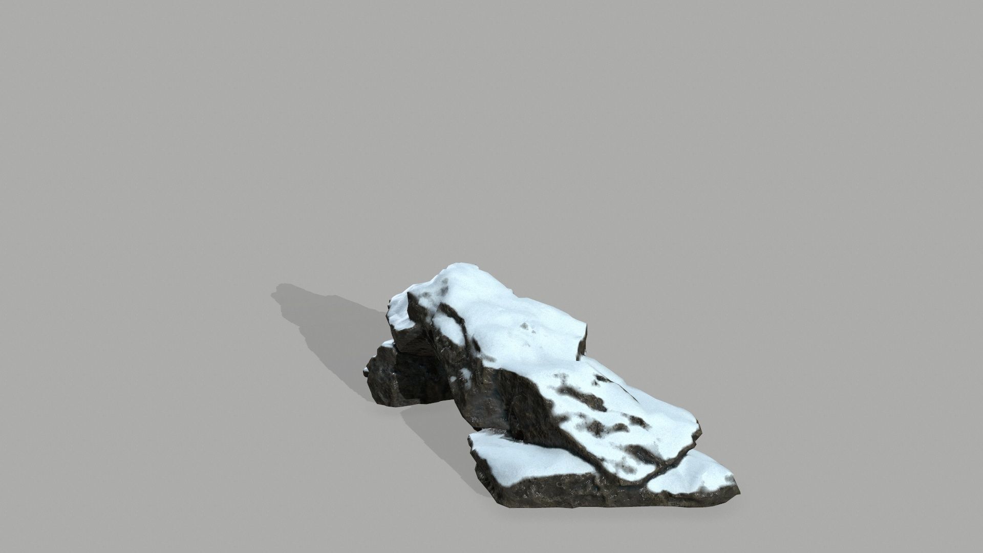 Rock set mountain with snow Low-poly 3D model_14
