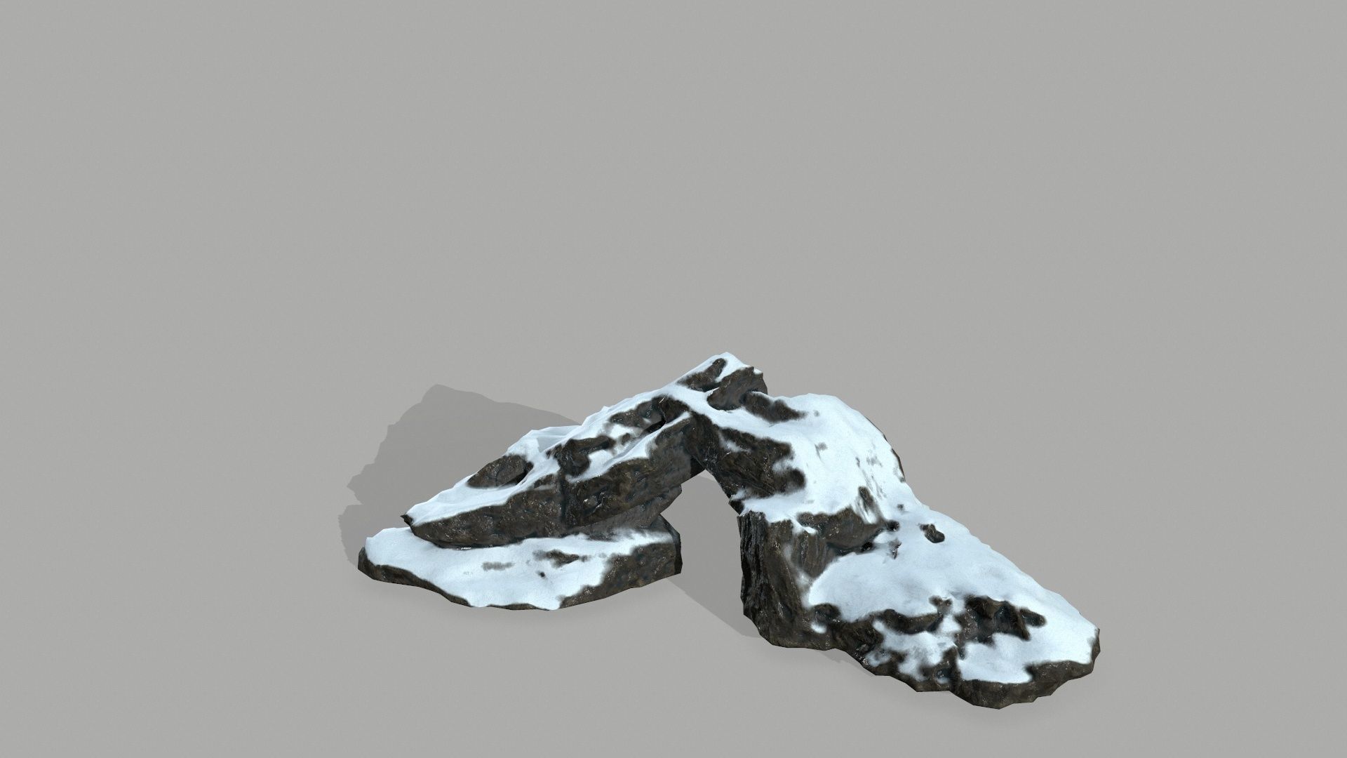 Rock set mountain with snow Low-poly 3D model_11