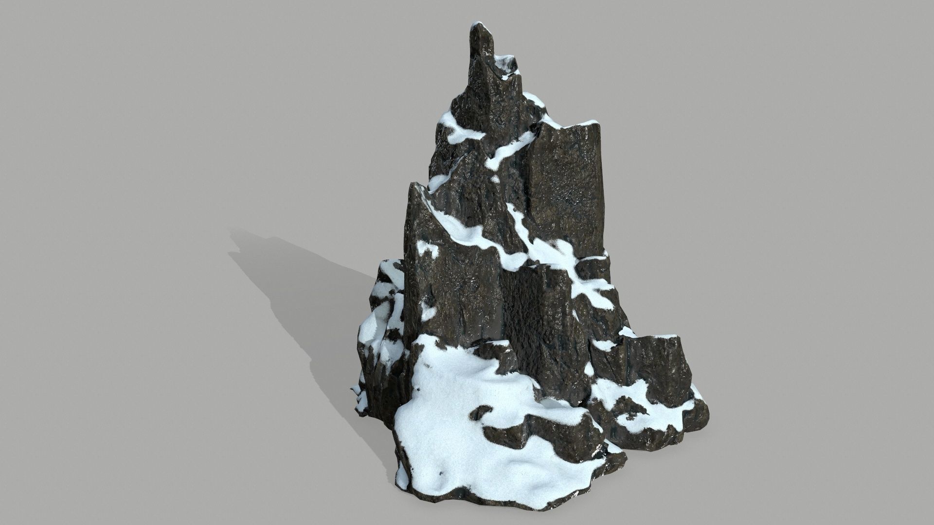 Rock set mountain with snow Low-poly 3D model_4