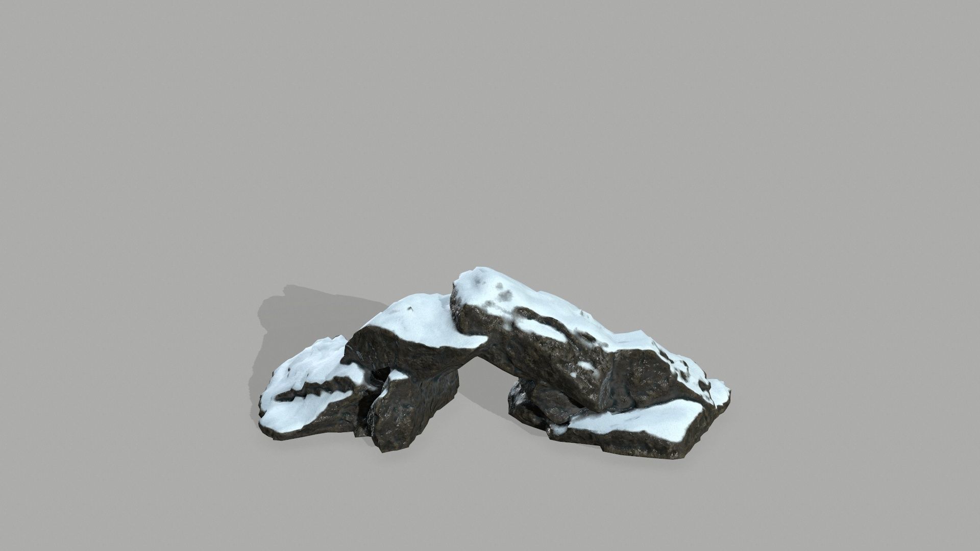 Rock set mountain with snow Low-poly 3D model_15