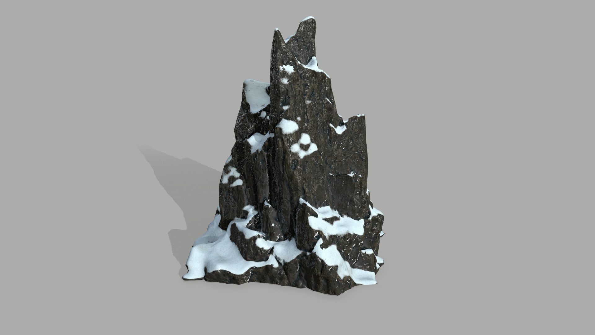 Rock set mountain with snow Low-poly 3D model_8