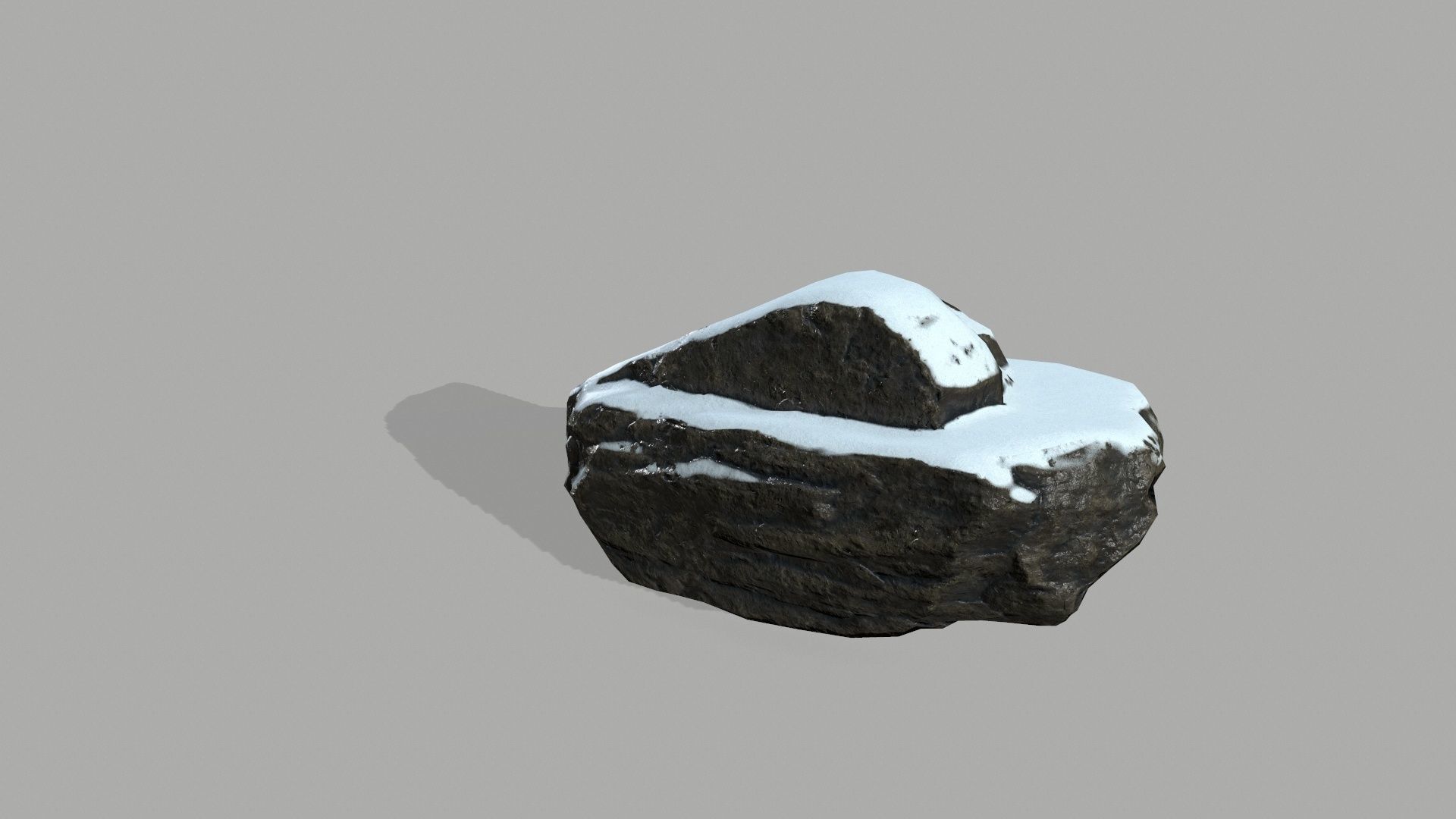 Rock set mountain with snow Low-poly 3D model_23