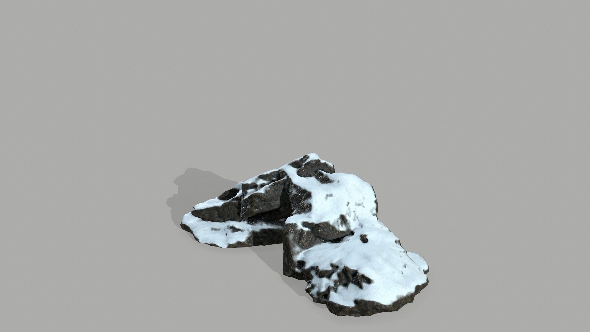 Rock set mountain with snow Low-poly 3D model_18