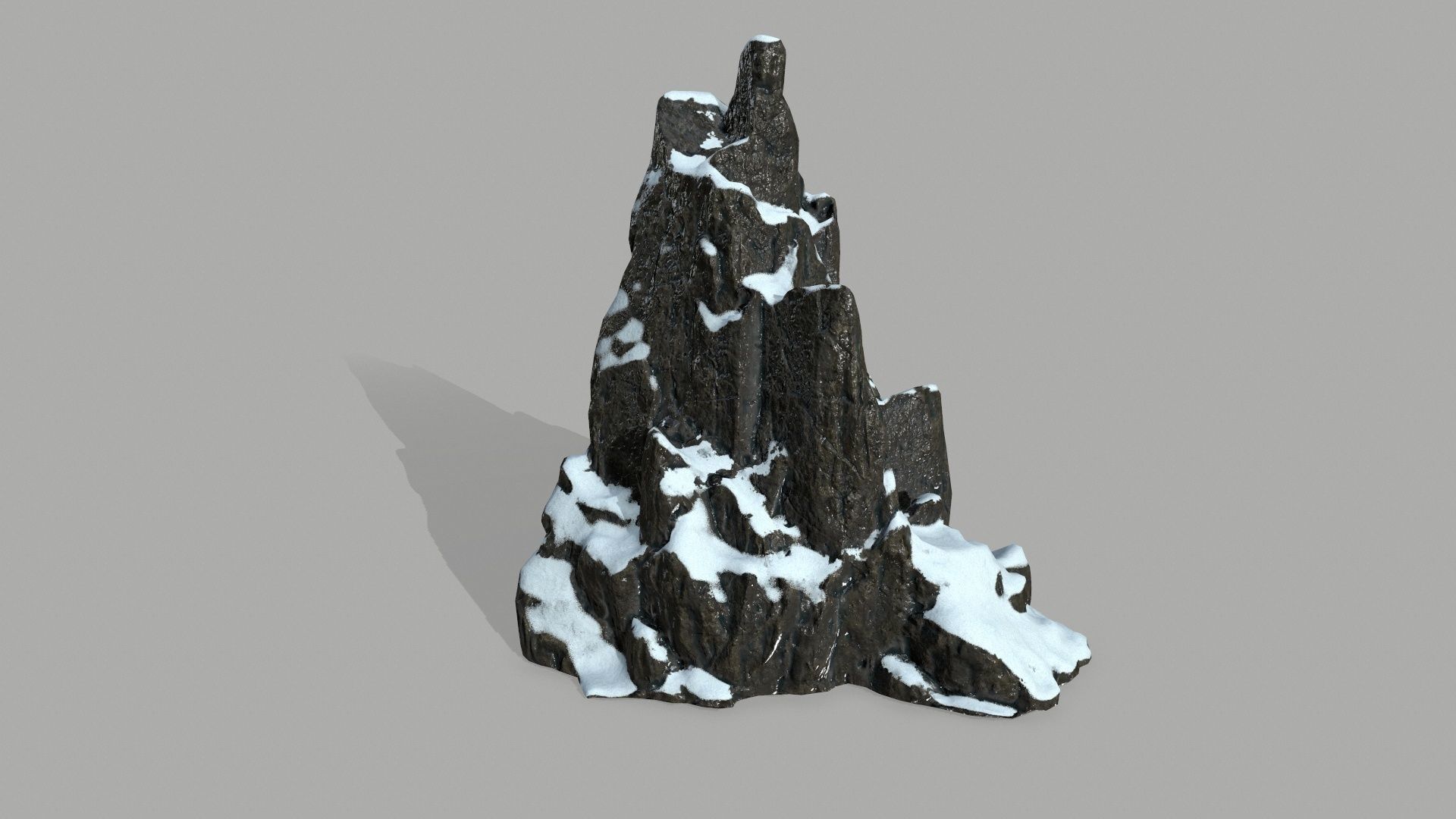 Rock set mountain with snow Low-poly 3D model_6