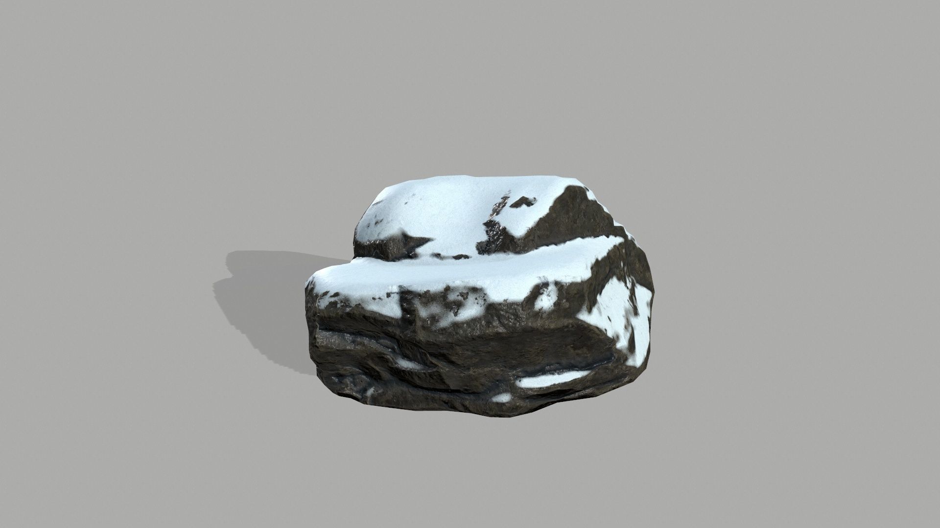 Rock set mountain with snow Low-poly 3D model_21