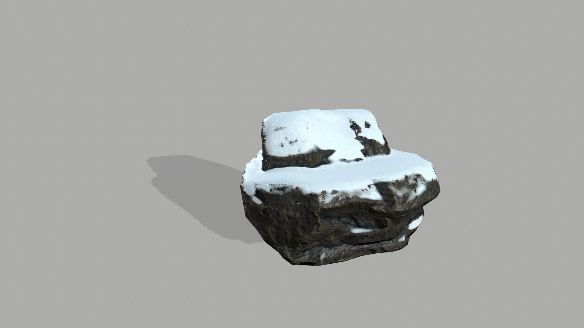 Rock set mountain with snow Low-poly 3D model_22