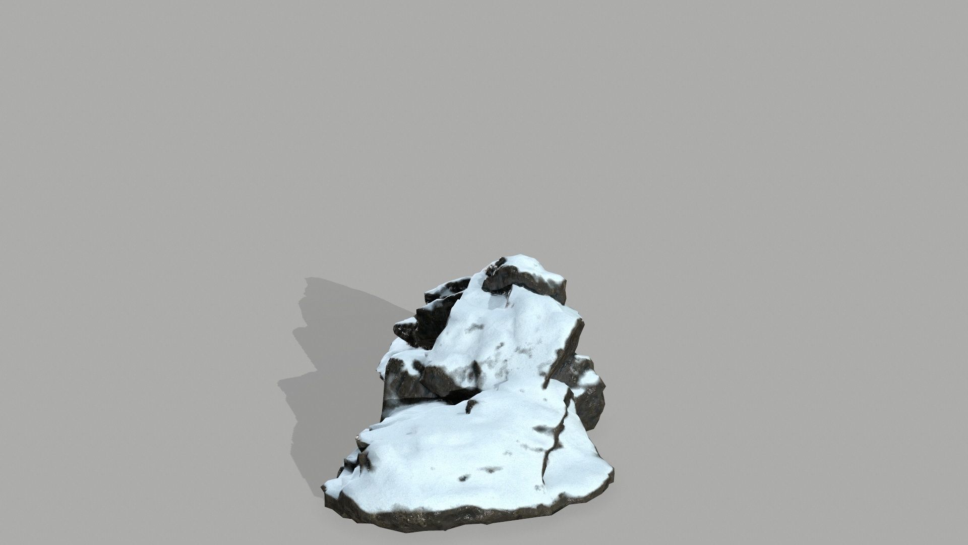 Rock set mountain with snow Low-poly 3D model_17