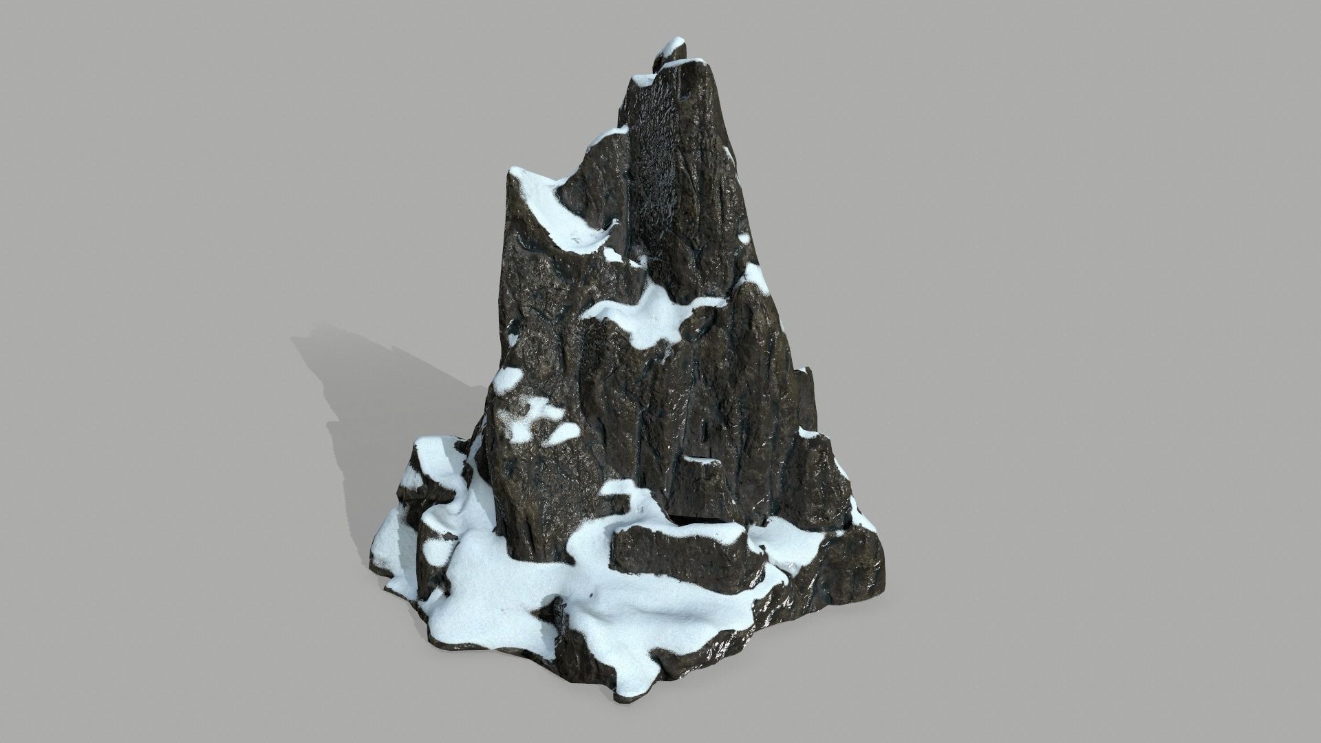 Rock set mountain with snow Low-poly 3D model_9