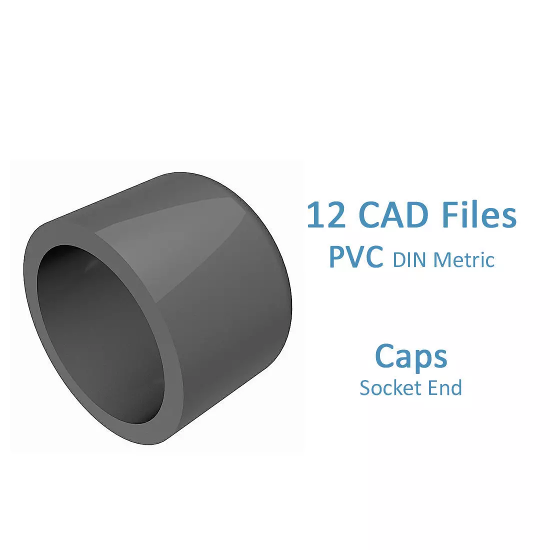 PVC Caps - Metric Socket End Free 3D model