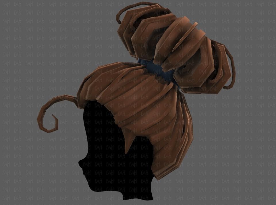 3D Hair style for girl V80 Low-poly 3D model_23