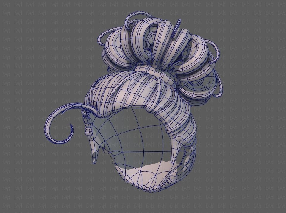 3D Hair style for girl V80 Low-poly 3D model_42