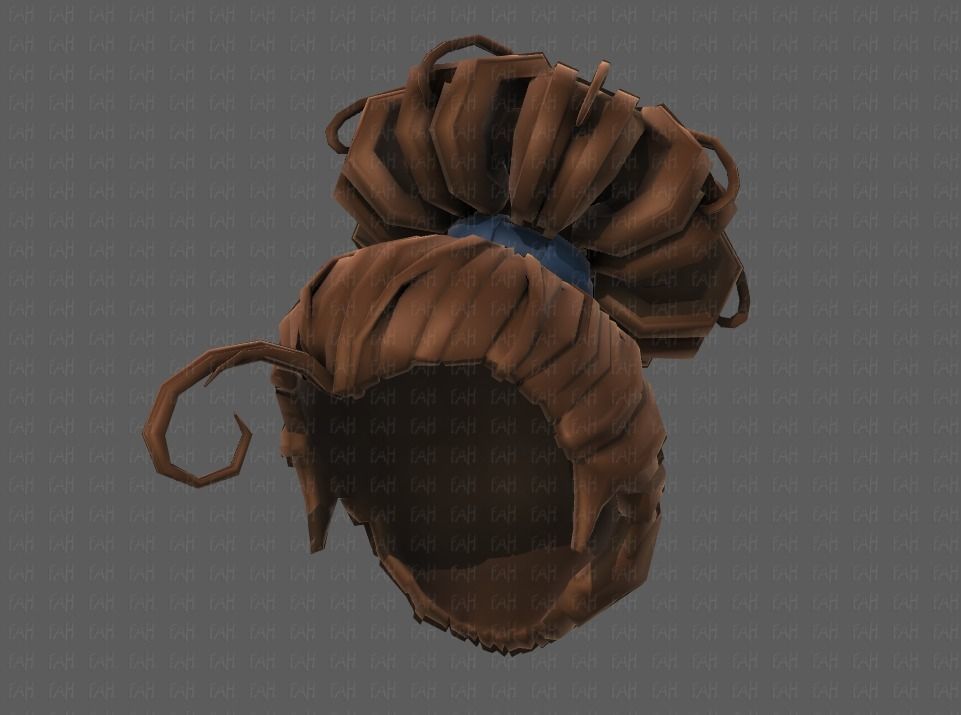 3D Hair style for girl V80 Low-poly 3D model_43