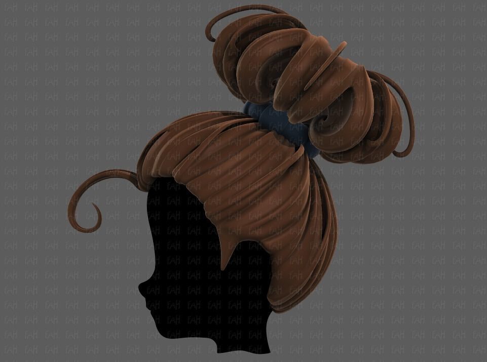 3D Hair style for girl V80 Low-poly 3D model_7