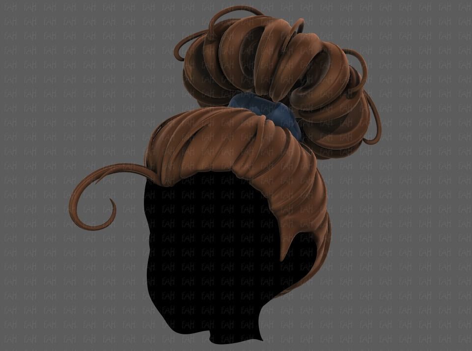 3D Hair style for girl V80 Low-poly 3D model_8