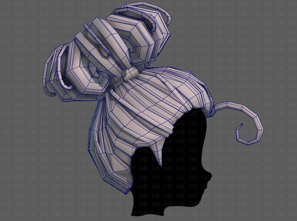 3D Hair style for girl V80 Low-poly 3D model_27