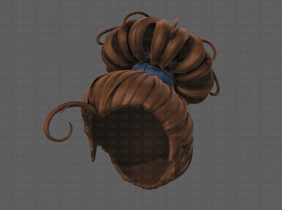 3D Hair style for girl V80 Low-poly 3D model_41