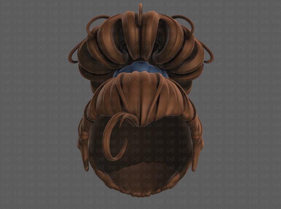 3D Hair style for girl V80 Low-poly 3D model_37