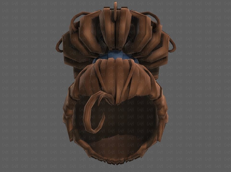 3D Hair style for girl V80 Low-poly 3D model_39