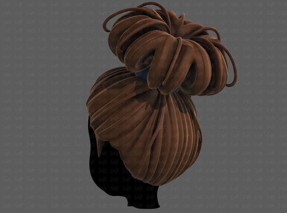 3D Hair style for girl V80 Low-poly 3D model_6