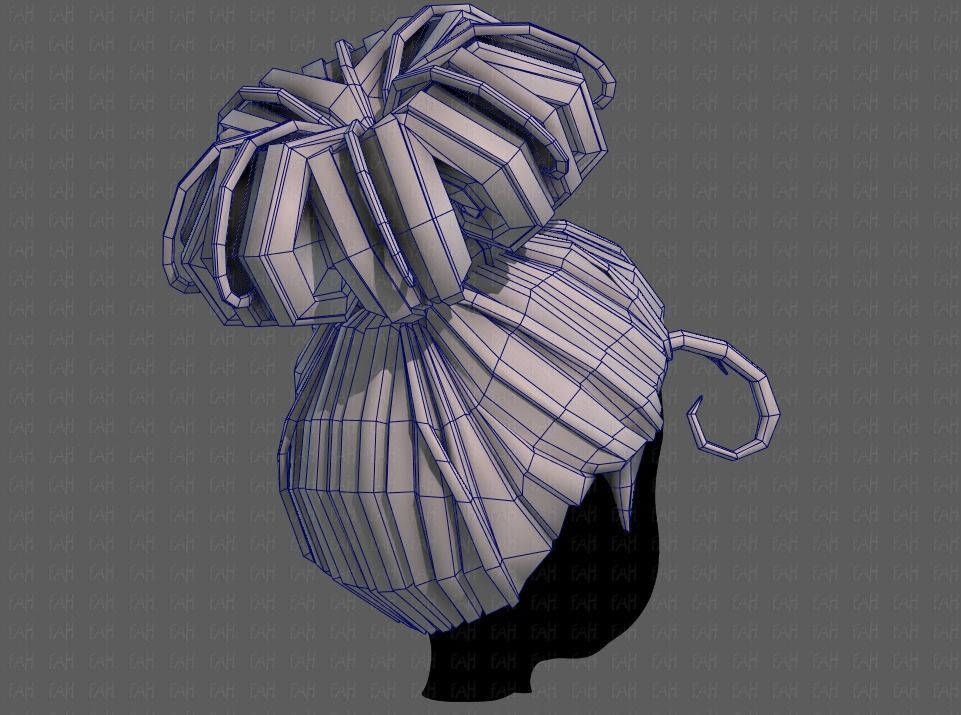 3D Hair style for girl V80 Low-poly 3D model_28