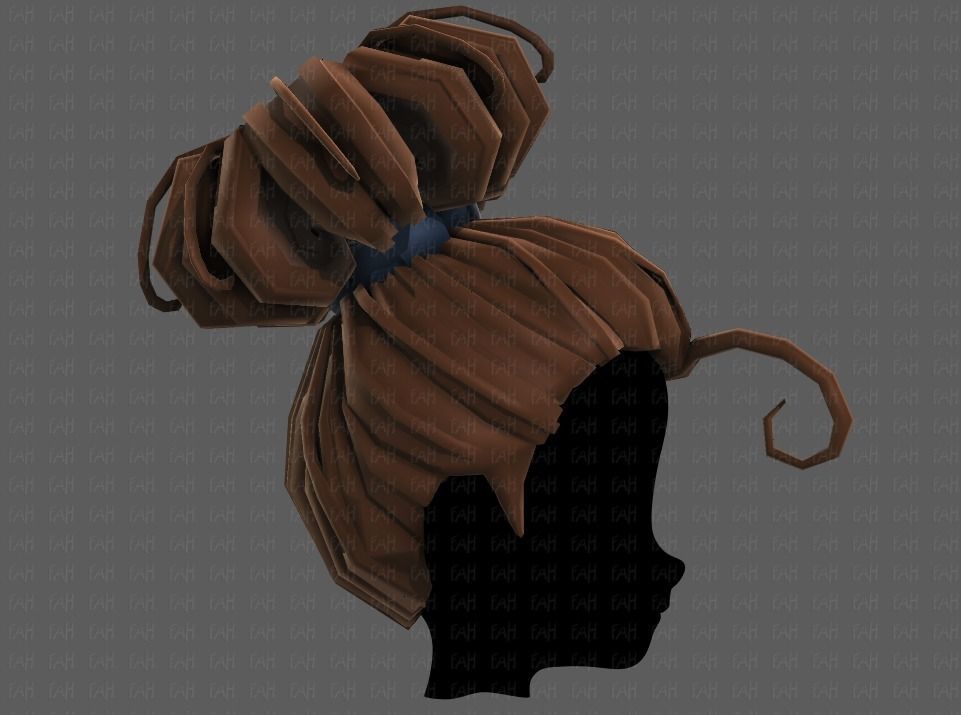 3D Hair style for girl V80 Low-poly 3D model_19