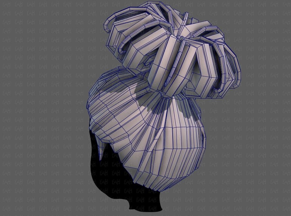 3D Hair style for girl V80 Low-poly 3D model_30