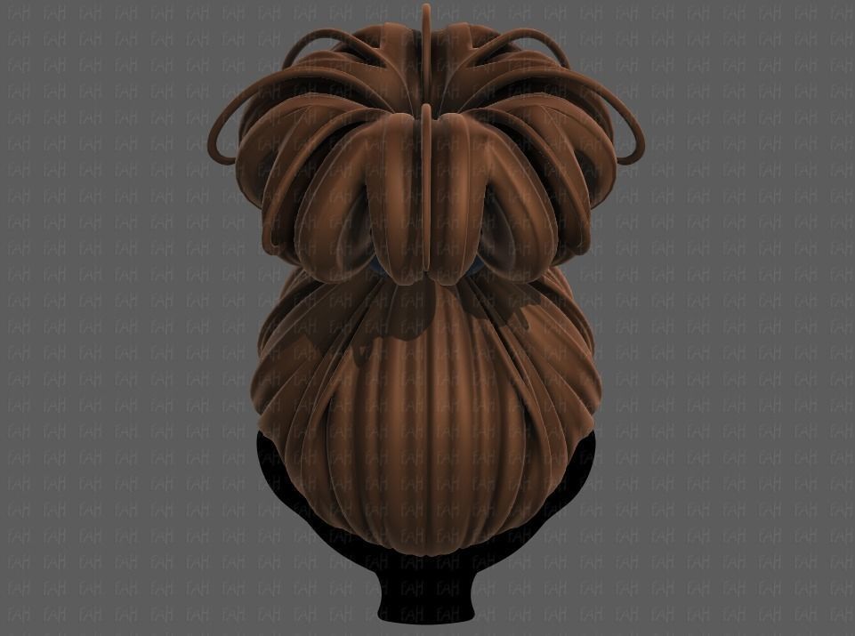 3D Hair style for girl V80 Low-poly 3D model_5