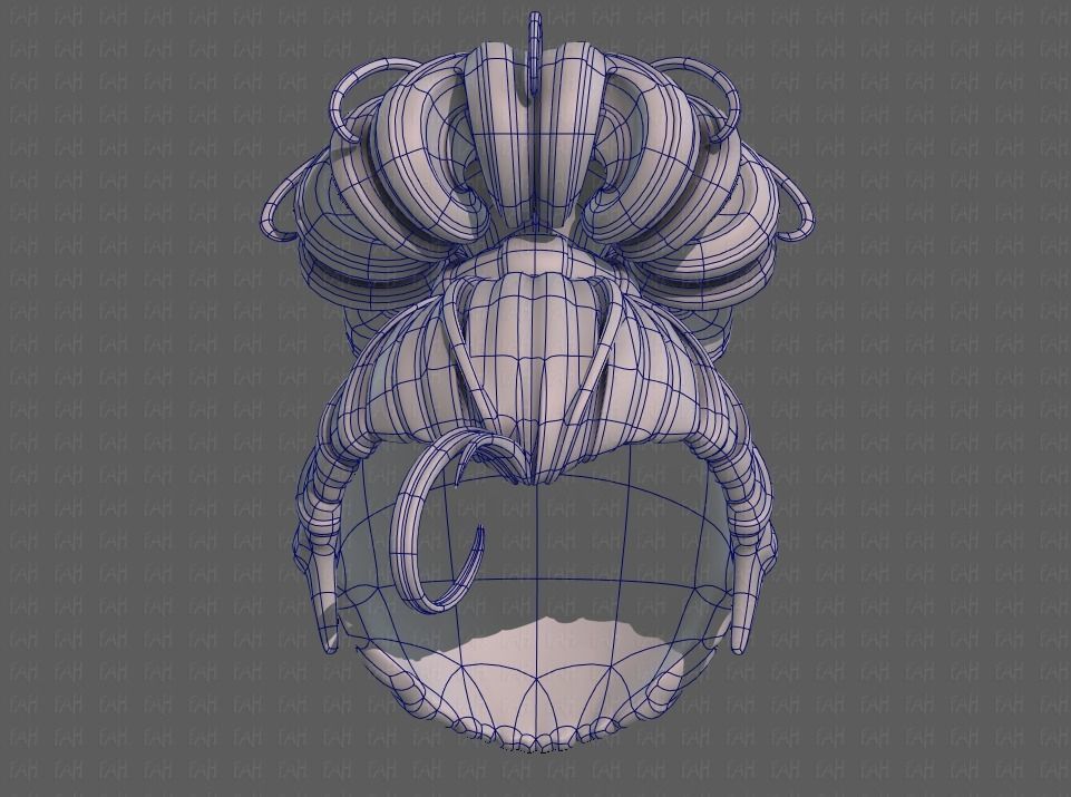 3D Hair style for girl V80 Low-poly 3D model_38